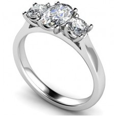 Oval & Round Diamond Trilogy Ring