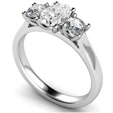 Cushion & Round Diamond Trilogy Ring