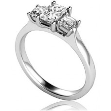 Modern Radiant & Princess Diamond Trilogy Ring
