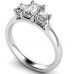 0.75ct Si3/i1/f Emerald/princess Diamond Trilogy Ring