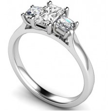Unique Radiant & Princess Diamond Trilogy Ring