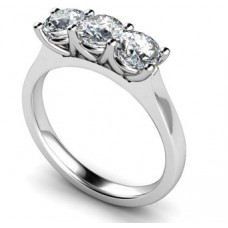 Modern Round Diamond Trilogy Ring