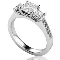 Princess Cut Diamond Trilogy Ring