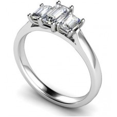 Graduated Emerald Diamond Trilogy Ring