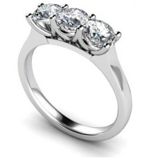 0.90ct Si/fg Round Diamond Trilogy Ring