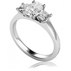 Classic Cushion & Princess Diamond Trilogy Ring