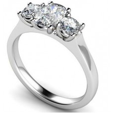 Oval & Round Diamond Trilogy Ring