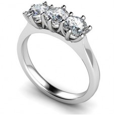 0.51ct I1/f Round Diamond Trilogy Ring