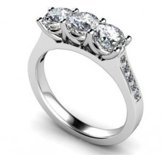3 Stone Diamond Ring With Shoulder Diamonds