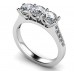 3 Stone Diamond Ring With Shoulder Diamonds