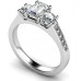 3 Stone Diamond Ring With Shoulder Diamonds