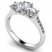 3 Stone Diamond Ring With Shoulder Diamonds