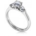 Stylish Round & Pear Diamond Trilogy Ring