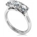 Certified 1.00ct Si1/f Round Diamond Trilogy Ring