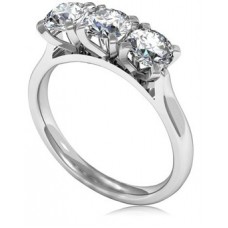 0.74ct Si/gh Round Diamond Trilogy Ring