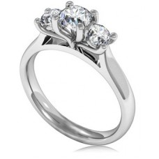 0.70ct I1/fg Round Diamond Trilogy Ring
