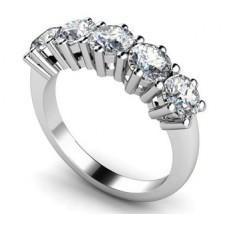 5 Stone Round Diamond Half Eternity Ring