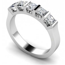 5 Stone Princess Diamond Half Eternity Ring 5 Stone Princess Diamond Half Eternity Ring