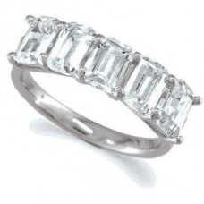 Modern Baguette Diamond Half Eternity Ring