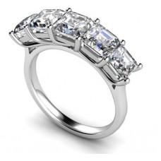 5 Stone Princess Diamond Half Eternity Ring