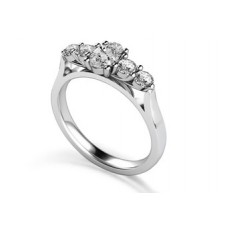 Five Stone Oval And Round Diamond Half Eternity Ring Five Stone Oval And Round Diamond Half Eternity Ring