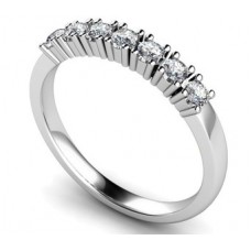 7 Stone Round Diamond Half Eternity Ring