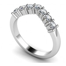 7 Stone Round Diamond Half Eternity Ring