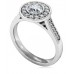 Round Diamond Single Halo Shoulder Set Ring