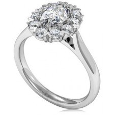 Oval Diamond Single Halo Ring