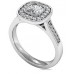 Cushion Diamond Single Halo Shoulder Set Ring