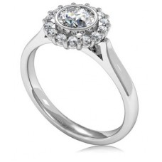 Round Diamond Single Halo Ring