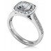 Cushion Diamond Single Halo Shoulder Set Ring