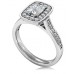 Cushion Diamond Single Halo Shoulder Set Ring