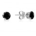 Round Black Diamond Earrings