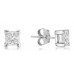 Four Corner Claw Princess Diamond Earrings