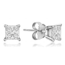 0.40ct Vvs1/e Princess Diamond Stud Earrings