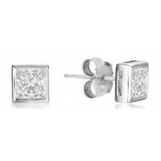 Princess Diamond Rub Over Earrings