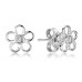 Flower Shaped Round Diamond Set Earrings