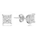Classic Princess Diamond Stud Earrings Classic Princess Diamond Stud Earrings
