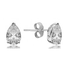 Certified 0.80ct Si1/g Pear Diamond Earrings