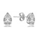 Certified 0.80ct Si1/g Pear Diamond Earrings