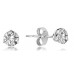 Unique 3 Claw Round Diamond Stud Earrings