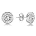 Round Diamond Single Halo Earrings