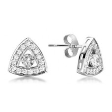 Round Diamond Cluster Earrings