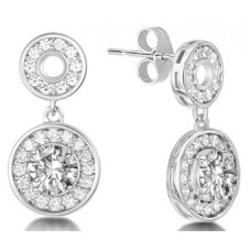 Round Diamond Single Halo Earrings