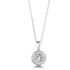 Round Diamond Single Halo Pendant