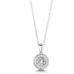 Round Diamond Single Halo Pendant
