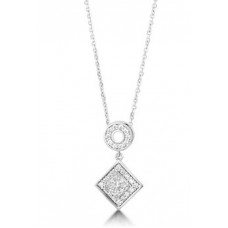 1.00ct Vs/de Princess & Round Diamond Pendant