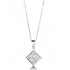 Princess Diamond Single Halo Pendant Princess Diamond Single Halo Pendant