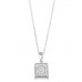 Princess Diamond Single Halo Pendant